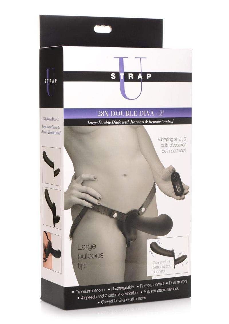 Strap U 28X Double Diva Rechargeable Silicone Dual-Dildo Strap-On
