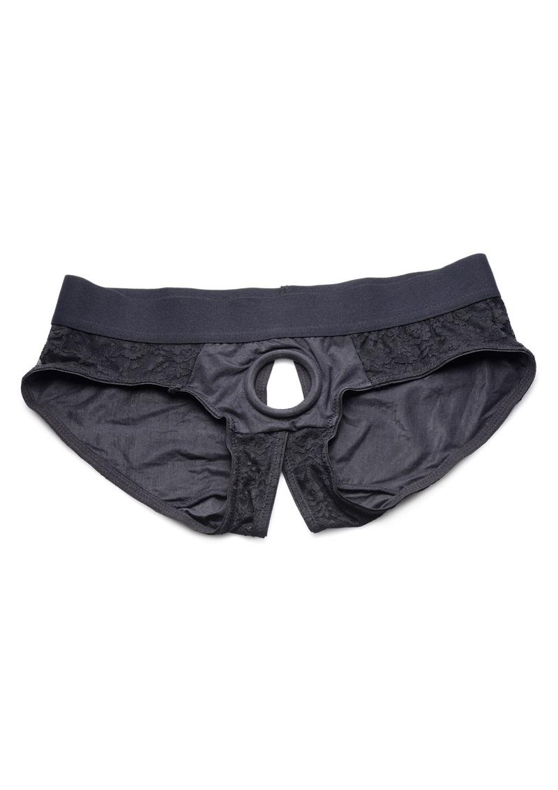 Strap U Lace Envy Black Crotchless Panty Harness