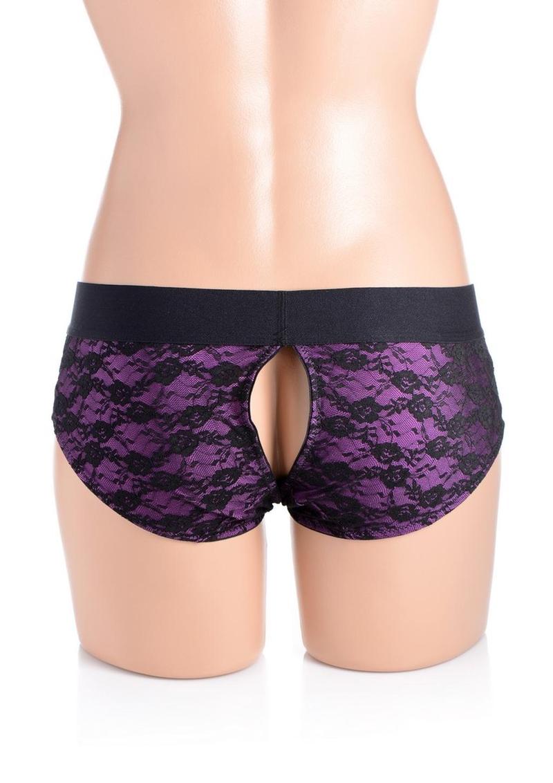 Strap U Lace Envy Crotchless Panty Harness - Small/Medium
