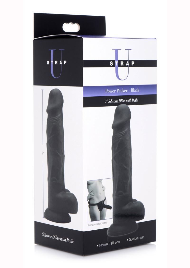 Strap U Power Pecker Silicone Dildo with Balls