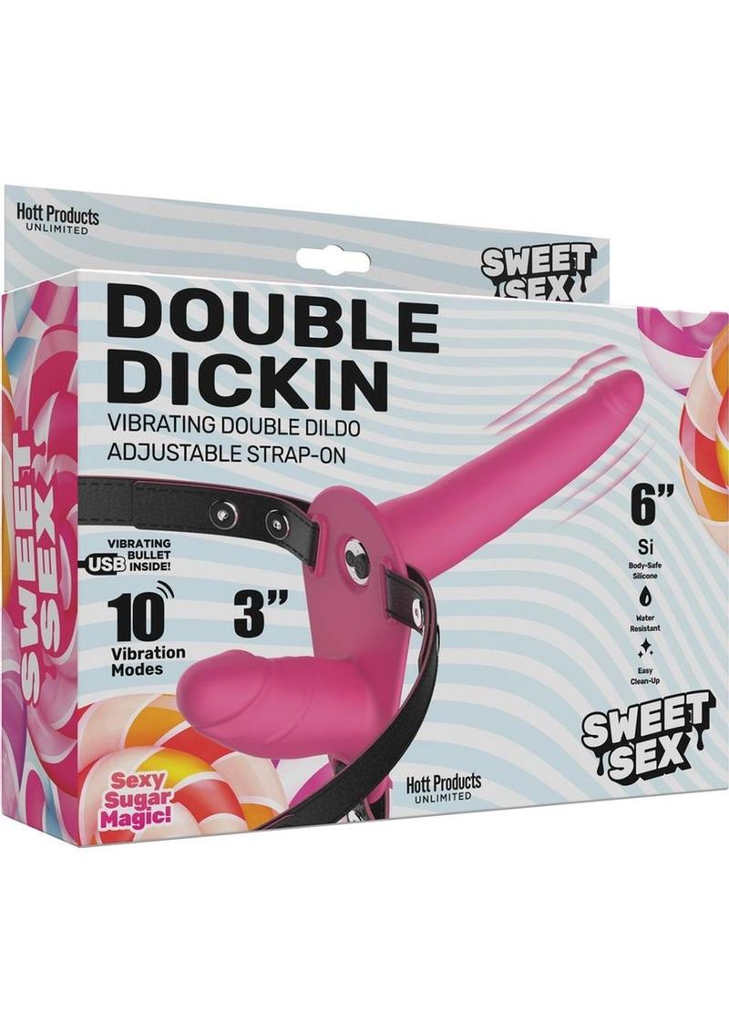 Sweet Sex Double Dickin USB-Rechargeable Vibrating Double Dildo Strap-On