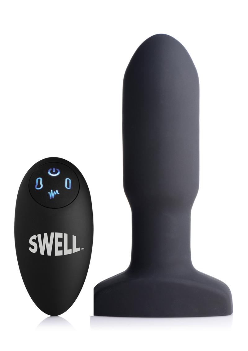 Swell 10x Inflatable Vibrating Silicone Rechargeable Prostate Plug with Remote Control -