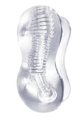 Clear Stroke Twister Masturbator Clear with Handle and Finger Grips