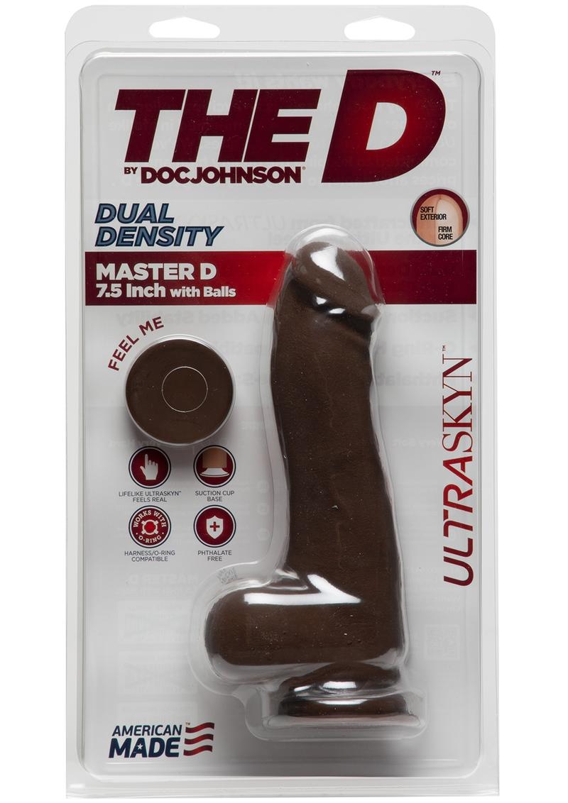 The D by Doc Johnson Master D Dual Density Dildo with Balls ULTRASKYN