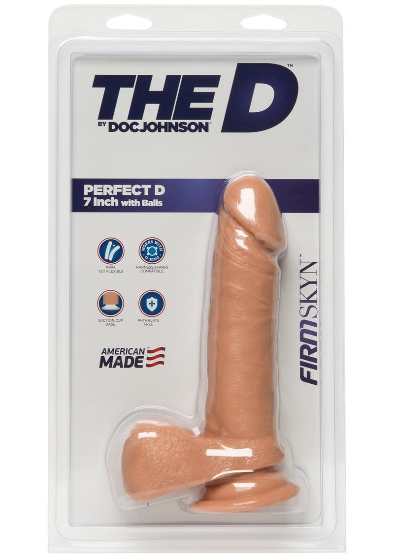 The D Perfect D 7 Inch FirmSKYN Dildo with Balls