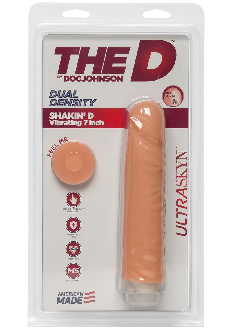 The D Shakin’ D Ultraskyn Vibrating Dildo With Dual Density Material
