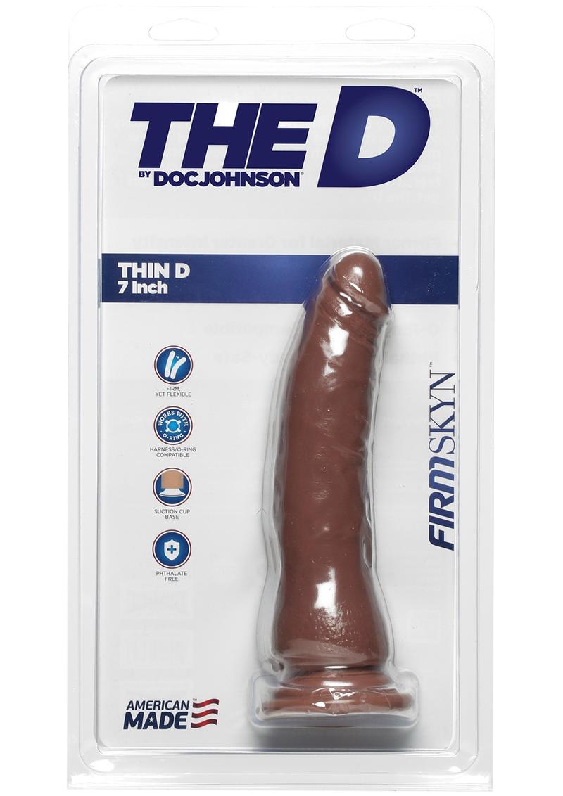 The D Thin D 7 Inch Dildo FirmSKYN Material Suction Cup