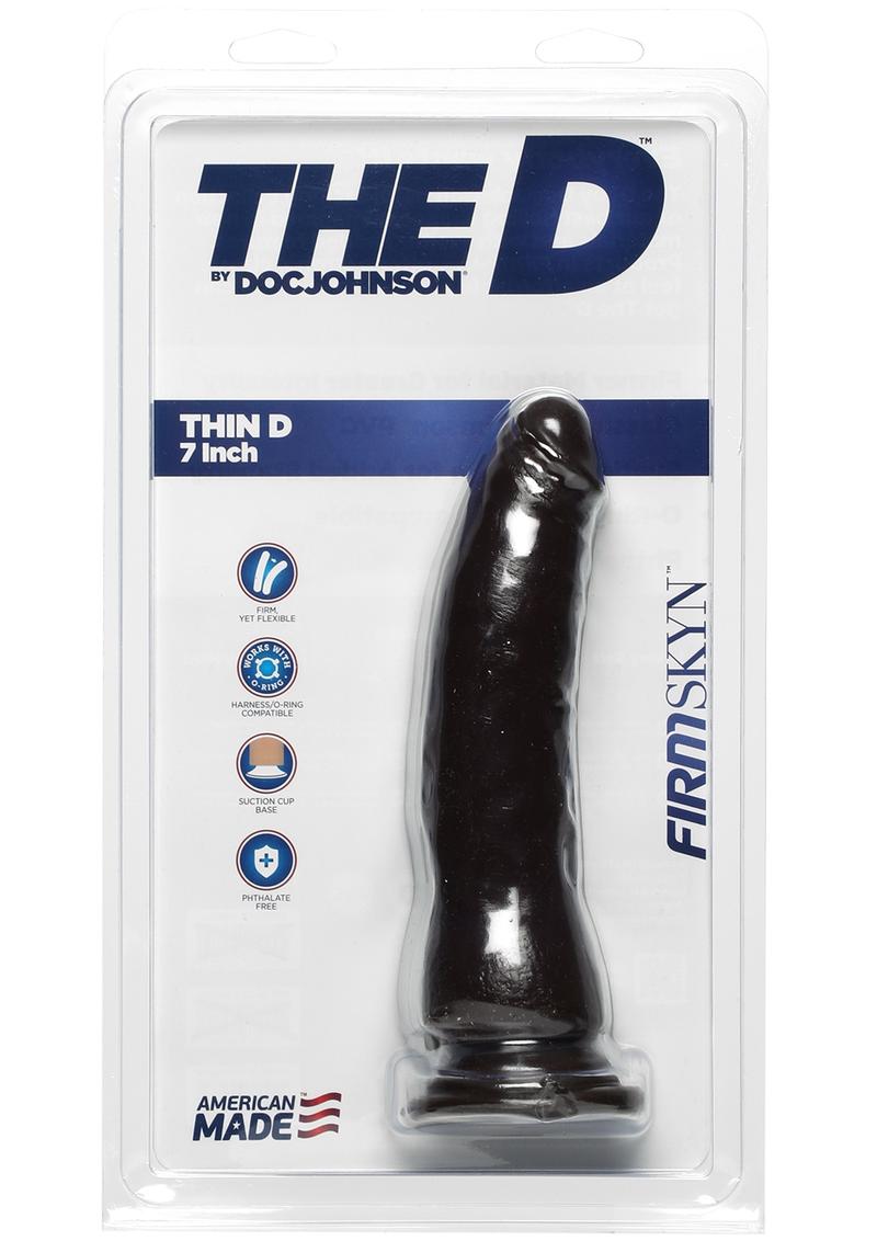 The D Thin D 7 Inch Dildo FirmSKYN Material Suction Cup