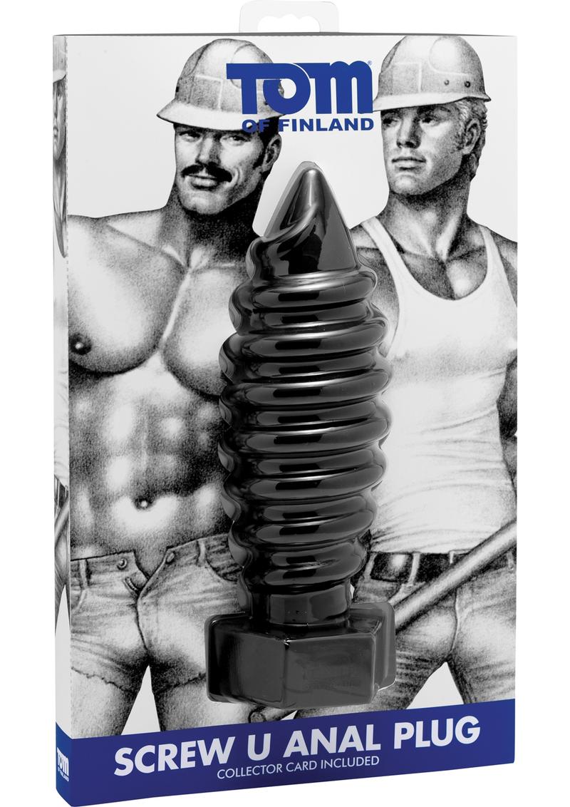 Tom of Finland Screw U Anal Plug Silicone with Collector Card