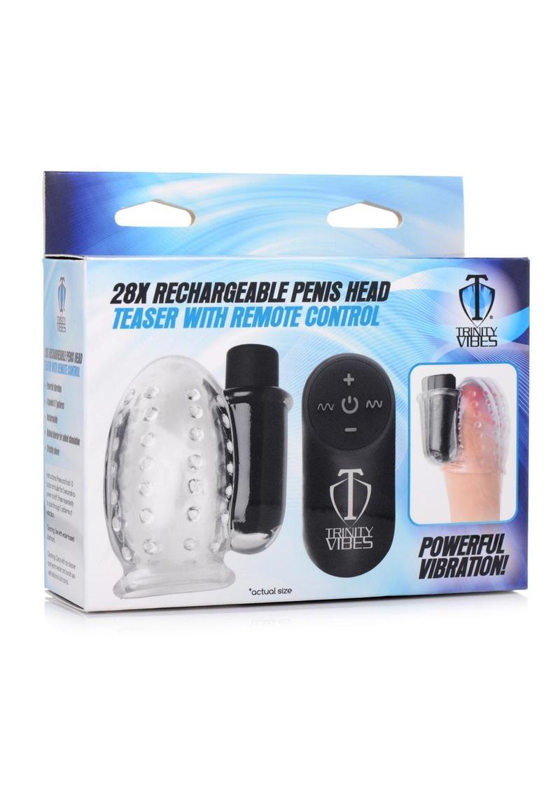 Trinity Vibes 28X Rechargeable Penis Head Teaser with Remote Control