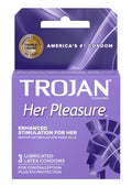 Trojan Her Pleasure Sensations Lubricated Latex Condoms - 3 Pack