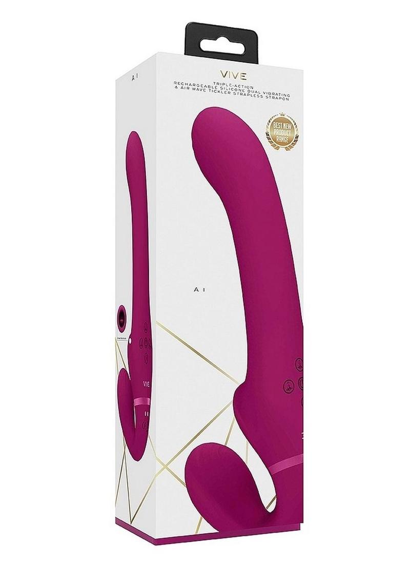 Vive AI Rechargeable Silicone Dual-Motor Strapless Strap-On