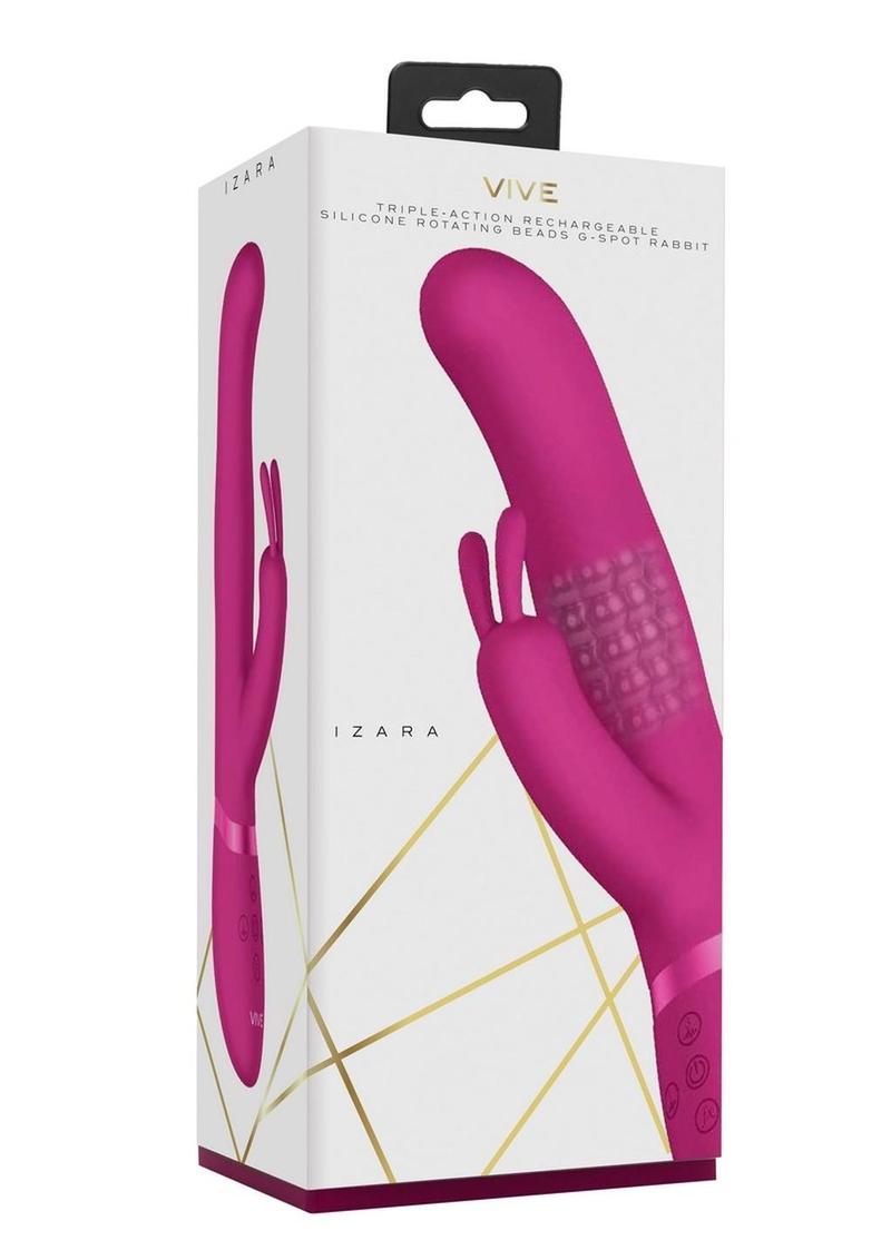 Vive Izara Triple-Action Rotating Beaded G-Spot Rabbit Vibrator