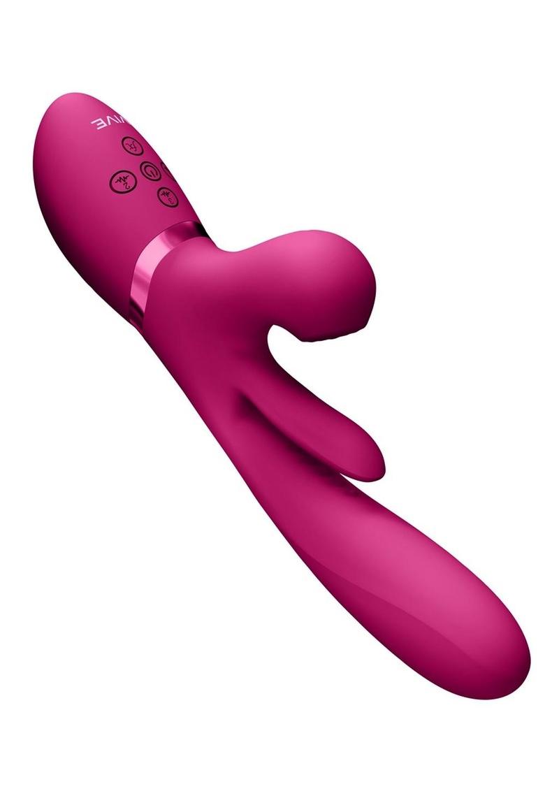 Triple Motor Thrusting G-Spot With Flapper and Air Wave Stimulation Vibrator