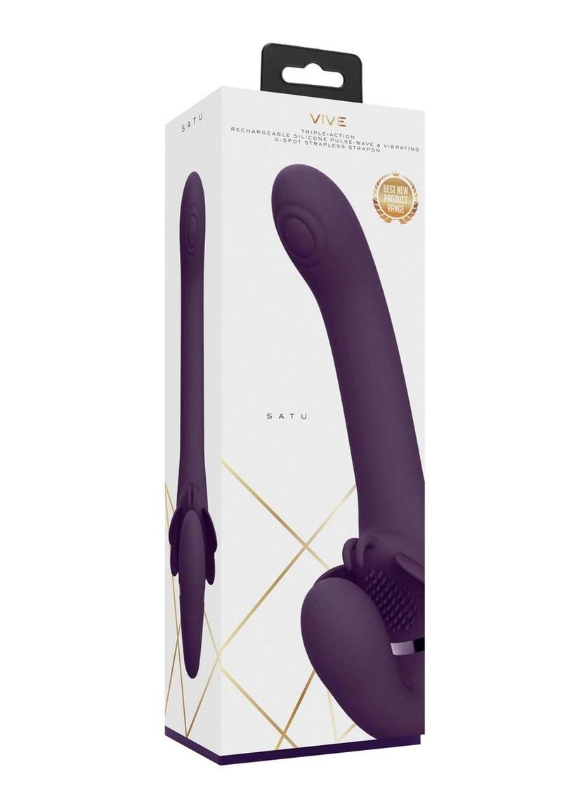 VIVE Satu Triple Action Silicone Strapless Strap-On