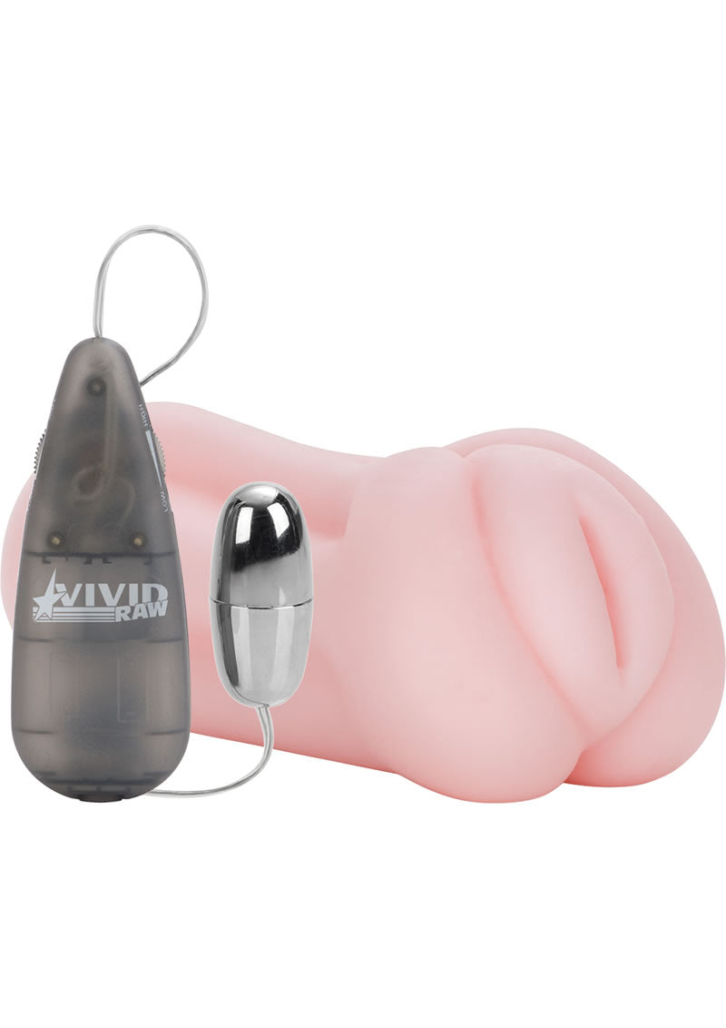 Vivid Raw Cock Tease Vibrating Stroker with Bullet and Wired Remote Control