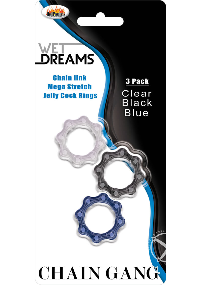 Wet Dreams Chain Gang Mega Stretch Jelly Cock Rings