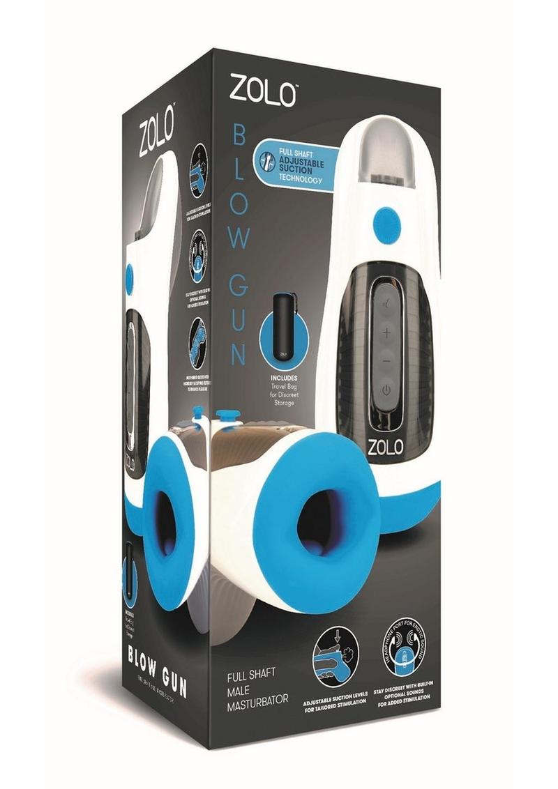 ZOLO Blow Gun Full Shaft Rechargeable Silicone Male Masturbator